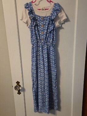 Lily Bleu Blue Daisy Ruffle Sundress with White Knit Top